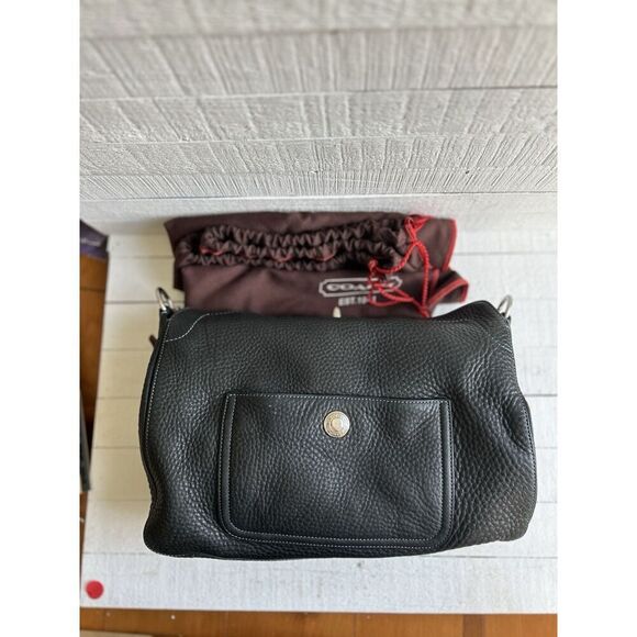 COACH Purse #8A37 BLACK Turn Lock Mini Pebbled Leather Bag - Picture 12 of 15